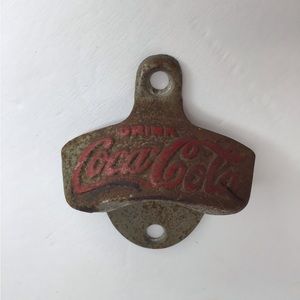 Vintage steel Coca Cola wall mount bottle opener